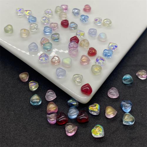 Belagte Lampeperler, Lampwork, Heart, forgyldt, du kan DIY, flere farver til valg, 6mm, Solgt af PC