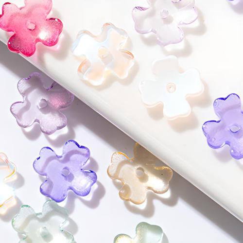 Plated Lampwork Beads Flower DIY mixed colors 9.50mm Sold By Bag