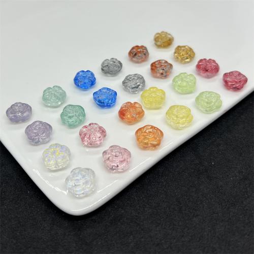 Plated Lampwork Beads Flower DIY Random Color 13mm Sold By Bag