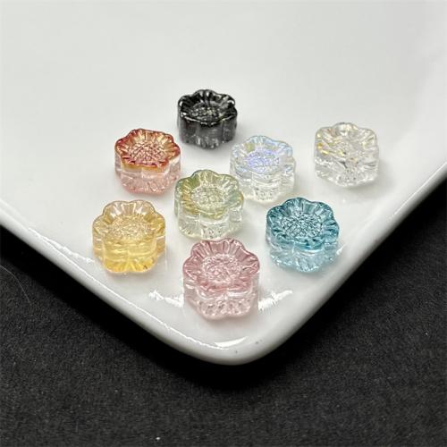 Miçangas Lampwork chapeado, vidrilho, Flor, banhado, DIY, Cor aleatória, 12mm, 100PCs/Bag, vendido por Bag