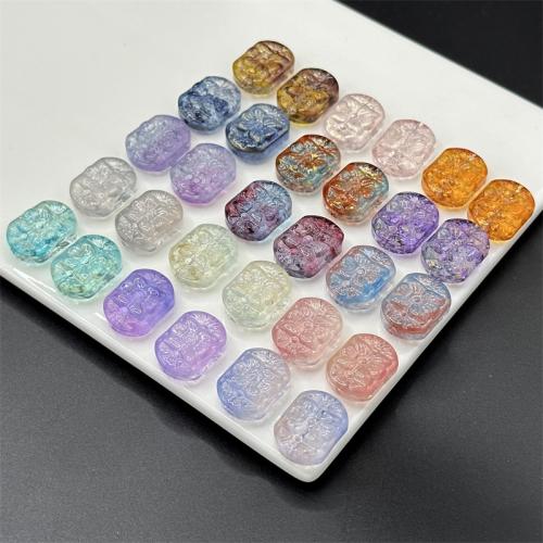 Plated Lampwork Beads Flower DIY Sold By Bag