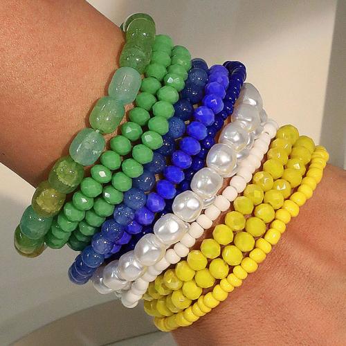 Fashion Bracelet & Bangle Jewelry Plastic Pearl with Glass fashion jewelry Sold By Set