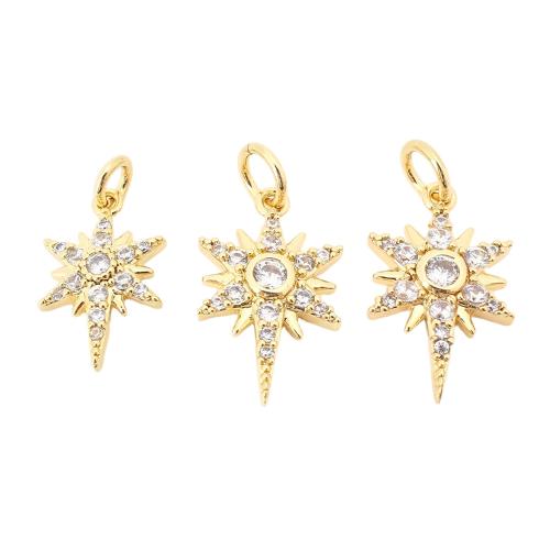 Cubic Zirconia Micro Pave Brass Pendant DIY & micro pave cubic zirconia gold Sold By PC