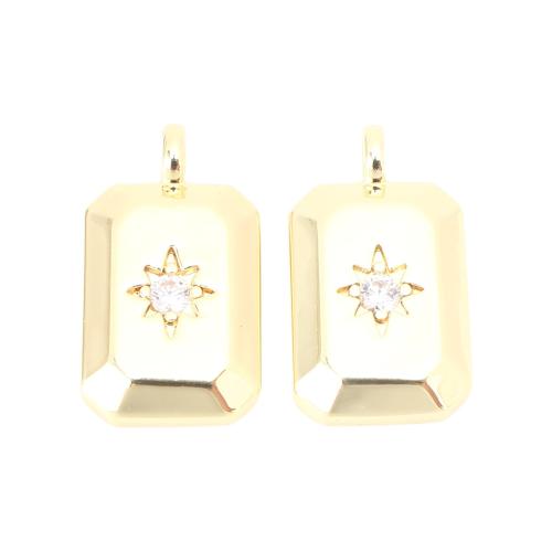 Cubic Zirconia Micro Pave Brass Pendant DIY & micro pave cubic zirconia golden Sold By PC