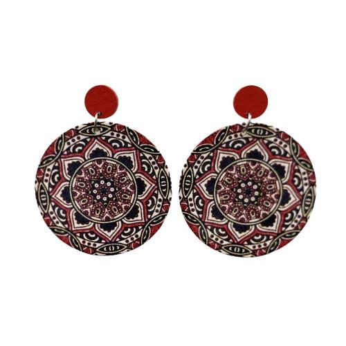 Boucles d'oreille en bois, fer, avec bois, vernis au four, bijoux de mode & pour femme, plus de couleurs à choisir, Vendu par paire