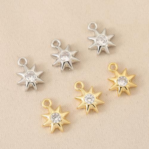 Cubic Zirconia Micro Pave Brass Pendant plated DIY & micro pave cubic zirconia nickel lead & cadmium free Sold By Bag