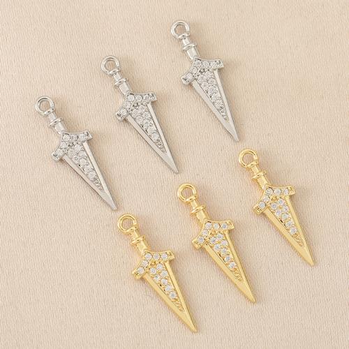 Cubic Zirconia Micro Pave Brass Pendant plated DIY & micro pave cubic zirconia nickel lead & cadmium free Sold By Bag
