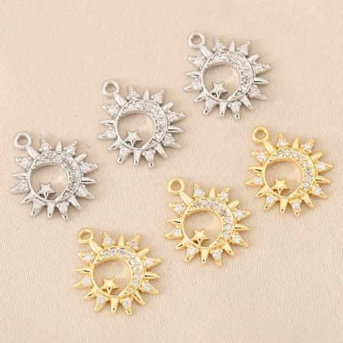 Rhinestone Μενταγιόν Brass, Ορείχαλκος, Λουλούδι, επιχρυσωμένο, DIY & με στρας, περισσότερα χρώματα για την επιλογή, νικέλιο, μόλυβδο και κάδμιο ελεύθεροι, 10PCs/τσάντα, Sold Με τσάντα