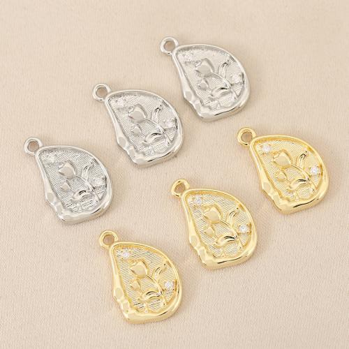 Cúbicos Circonia Colgante Latón Micro pavimenta, metal, chapado, Bricolaje & micro arcilla de zirconia cúbica, más colores para la opción, libre de níquel, plomo & cadmio, 10PCs/Bolsa, Vendido por Bolsa