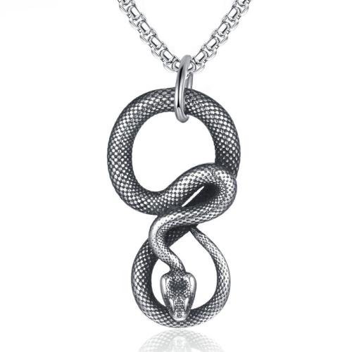 Acier titane collier, serpent, Vintage & pour homme, couleur originale, Longueur Environ 23.6 pouce, Vendu par PC