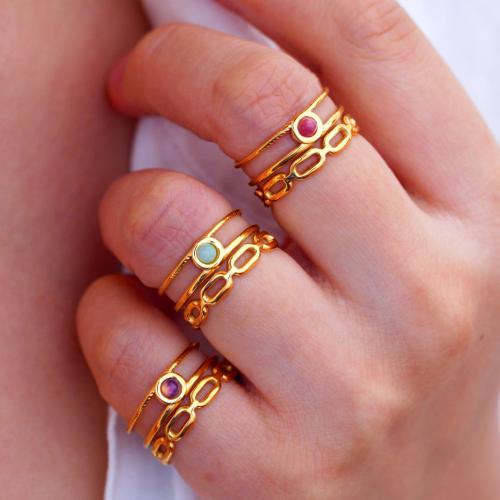 Titano plienas Cuff Finger Ring, su Brangakmenis, Geometrinis raštas, aukso spalva padengtas, įvairios medžiagos pasirinkimas & moters & tuščiaviduris, Dydis:6-8, Pardavė PC