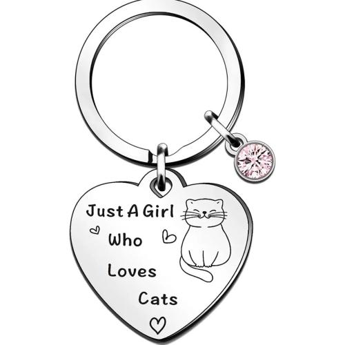 Key Chain, 304 nehrđajućeg čelika, Srce, bez spolne razlike & različitih stilova za izbor & sa slovom uzorkom & s Rhinestone, key clasp length 30-60mm, 10računala/Lot, Prodano By Lot