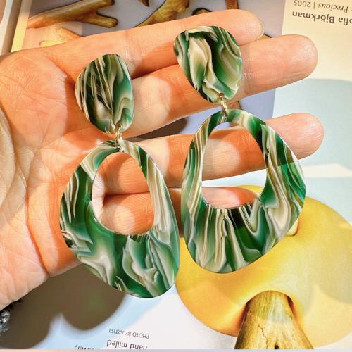 Acrylic Jewelry Earring Acetate with Zinc Alloy fashion jewelry Sold By Pair