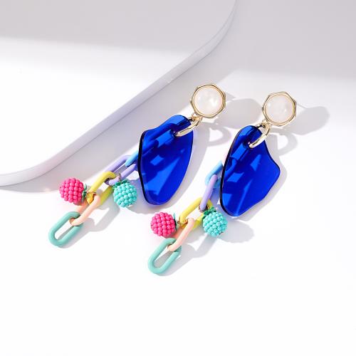 Acrylic Jewelry Earring with Copper Coated Plastic fashion jewelry Sold By Pair