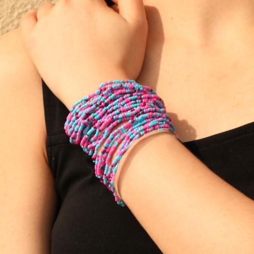 Bracciale in vetro, with Seedbead, gioielli di moda, nessuno, 28PC/set, Venduto da set