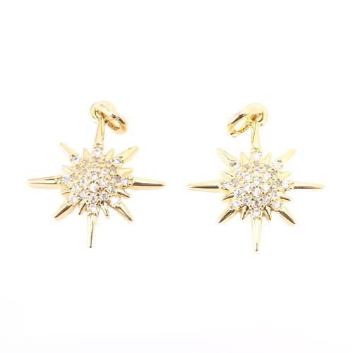Cubic Zirconia Micro Pave Brass Pendant DIY & micro pave cubic zirconia gold Sold By PC