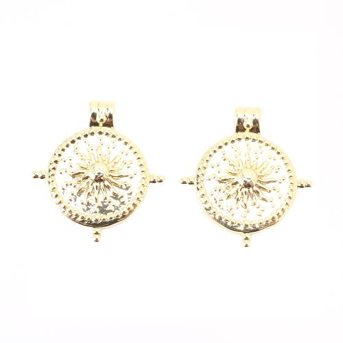 Cubic Zirconia Micro Pave Brass Pendant DIY golden Sold By PC