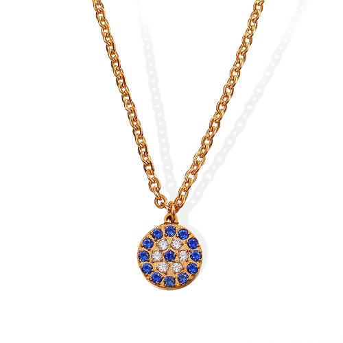 Stainless Steel Jewelry Necklace 304 Stainless Steel plated fashion jewelry & micro pave cubic zirconia & for woman gold Sold By PC