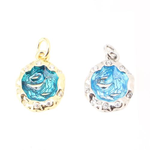 Cubic Zirconia Micro Pave Brass Pendant DIY & micro pave cubic zirconia & epoxy gel Sold By PC
