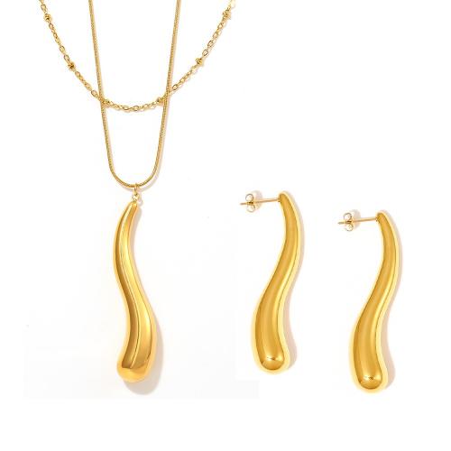 Roestvrij staal sieraden sets, 304 roestvrij staal, plated, mode sieraden & voor vrouw, meer kleuren voor de keuze, Verkocht door PC