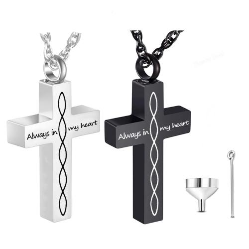 304 Stainless Steel Cinerary Casket Pendant Cross plated DIY Sold By PC