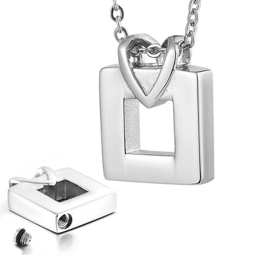 304 Stainless Steel Cinerary Casket Pendant silver color plated DIY silver color Sold By PC