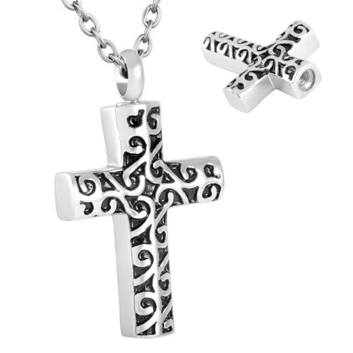 304 Stainless Steel Cinerary Casket Pendant Cross plated DIY mixed colors Sold By PC