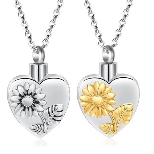 304 Stainless Steel Cinerary Casket Pendant Heart silver color plated DIY Sold By PC