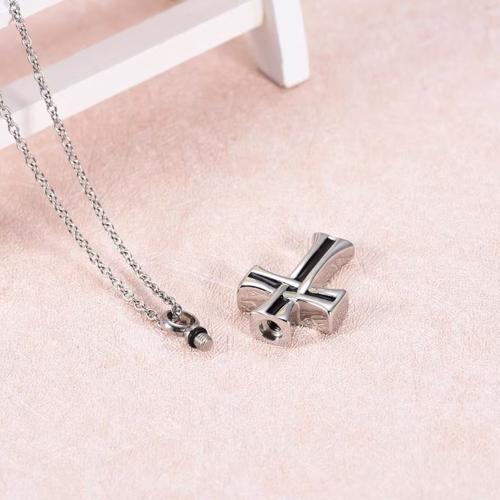 304 Stainless Steel Cinerary Casket Pendant Cross plated DIY mixed colors Sold By PC