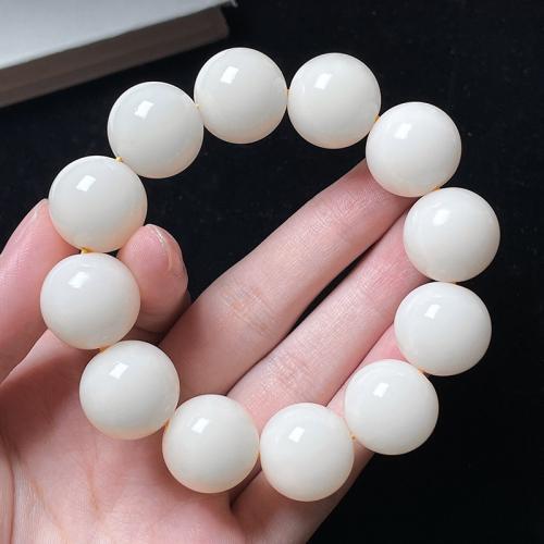 Bodhi Root Bracelet Round handmade Unisex white Length Approx 7 Inch Sold By PC