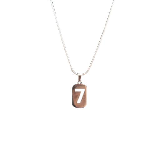 Titan Stål Halsband, Number 7, Unisex & ormkedja & ihålig, Längd Ca 19.7 inch, Säljs av PC