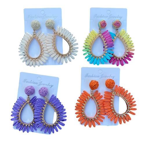 Rafidah+Grass Boucle d'oreille goutte, avec alliage de zinc, larme, fait à la main, Style bohème & pour femme, plus de couleurs à choisir, 50x80mm, Vendu par paire