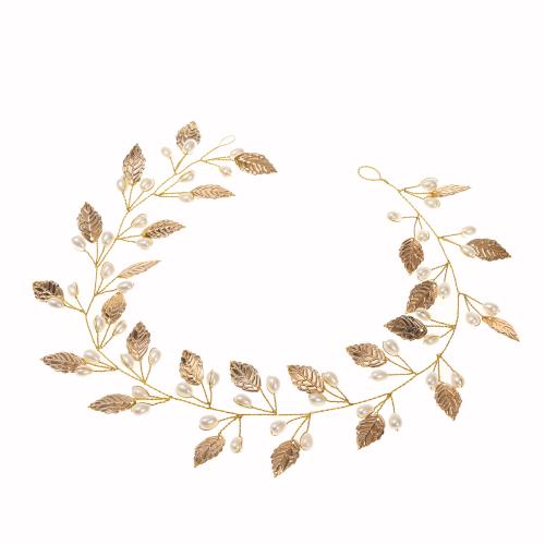 Capelli Corona, lega in zinco, with perla in plastica & ferro, fatto a mano, gioielli di moda & per la sposa, dorato, 370x40mm, Venduto da PC