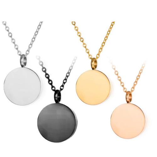 304 Stainless Steel Cinerary Casket Necklace Round plated DIY Sold By PC