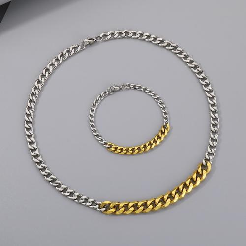 Titanium Steel Bracelet and Necklace plated & for man Sold By PC