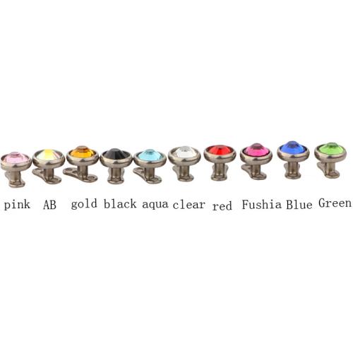 Fashion Personality Body Piercing Jóias e acessórios, Titânio, unissex & tamanho diferente para a escolha & com strass, cores misturadas, base size 1.6x2mm, vendido por PC