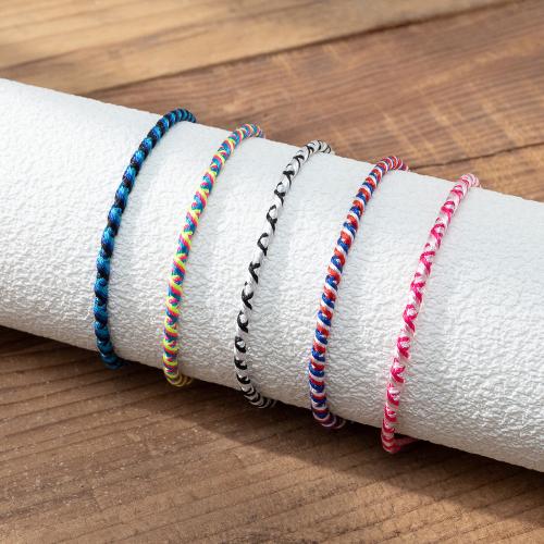 Chaîne tissée Bracelets, Fibre de polyester, bijoux de mode, plus de couleurs à choisir, Vendu par PC