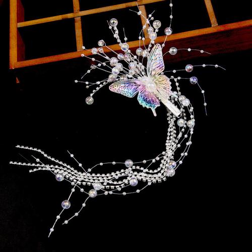 Alligator Hair Clip Zinc Alloy with brass wire & Rhinestone & Plastic handmade fashion jewelry & for bridal Sold By PC