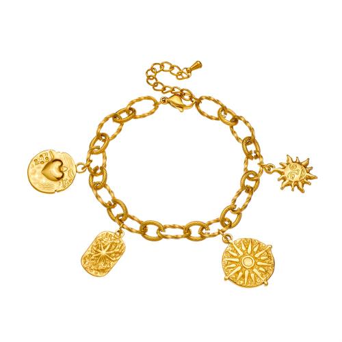 Stainless Steel Jewelry Bracelet 304 Stainless Steel plated fashion jewelry & for woman golden Sold By PC
