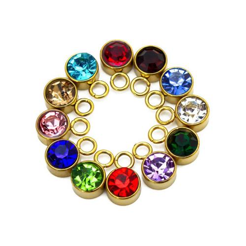 304 Stainless Steel Pendant plated DIY & with rhinestone Sold By PC