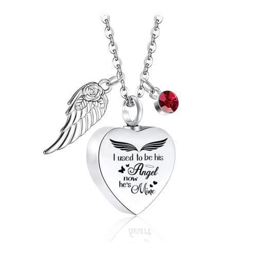 304 Stainless Steel Cinerary Casket Pendant Heart silver color plated DIY & micro pave cubic zirconia Sold By PC