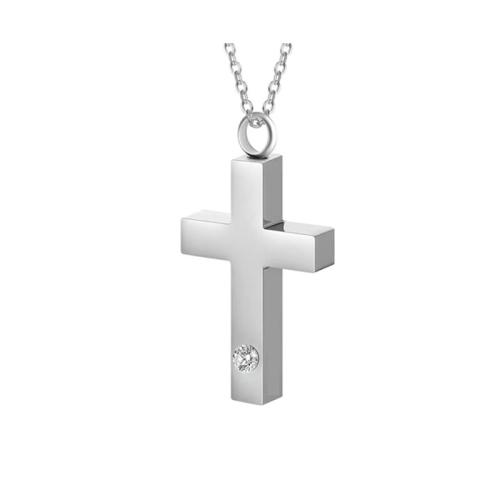 304 rustfrit stål Cinerary kiste vedhæng, Kryds, forgyldt, du kan DIY & med rhinestone, flere farver til valg, Solgt af PC