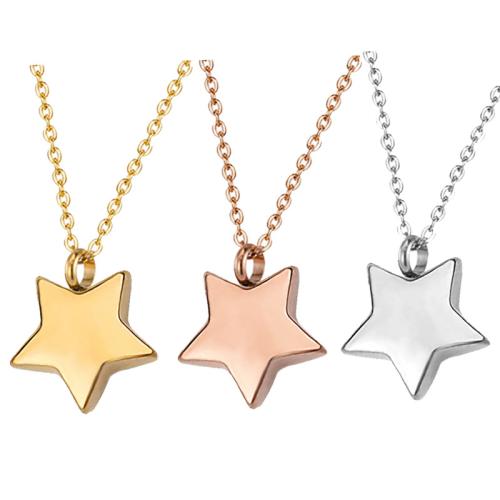 304 Stainless Steel Cinerary Casket Pendant Star plated DIY Sold By PC