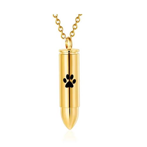 304 Stainless Steel Cinerary Casket Pendant Bullet plated DIY Sold By PC
