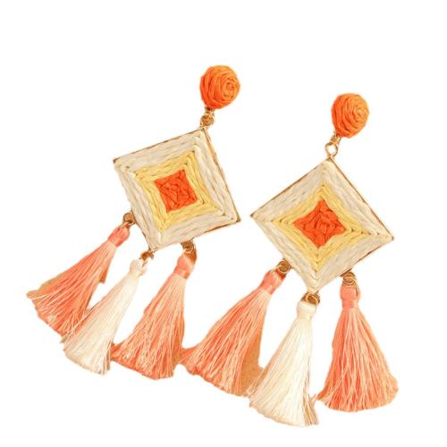 Rafidah Grass Drop Earring, med Zinc Alloy, mode smykker, flere farver til valg, Solgt af par