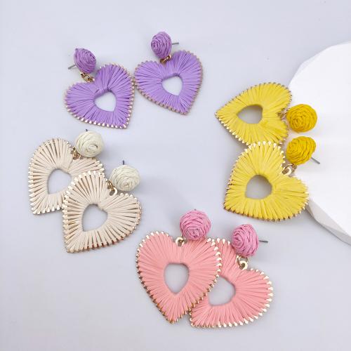 Rafidah Grass Drop Earring, med Zinc Alloy, Heart, mode smykker, flere farver til valg, Solgt af par