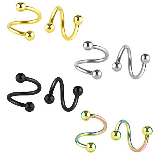 304 roestvrij staal Neus Piercing Jewelry, Ronde, plated, uniseks & verschillende grootte voor keus, meer kleuren voor de keuze, Verkocht door PC
