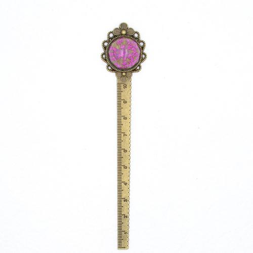 Sinc Alloy leabharmharc, le triomaithe Flower & Gloine, dath an óir antique plátáilte, seanré & do bhean, dathanna níos mó le haghaidh rogha, 140mm, Díolta De réir PC
