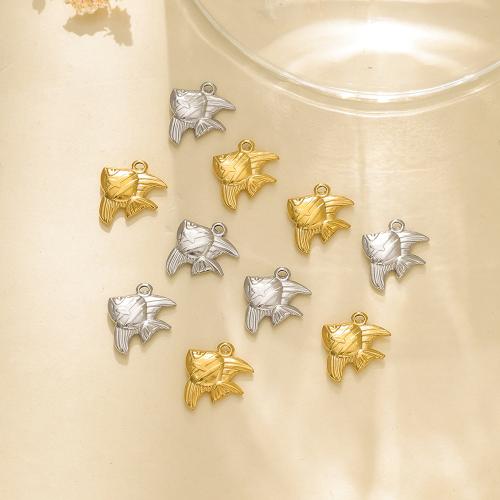 304 Stainless Steel Pendant Fish gold color plated DIY nickel lead & cadmium free Sold By Bag