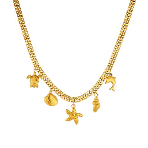 Stainless Steel smycken halsband, 304 rostfritt stål, guldfärg pläterade, mode smycken & för kvinna, Säljs av PC